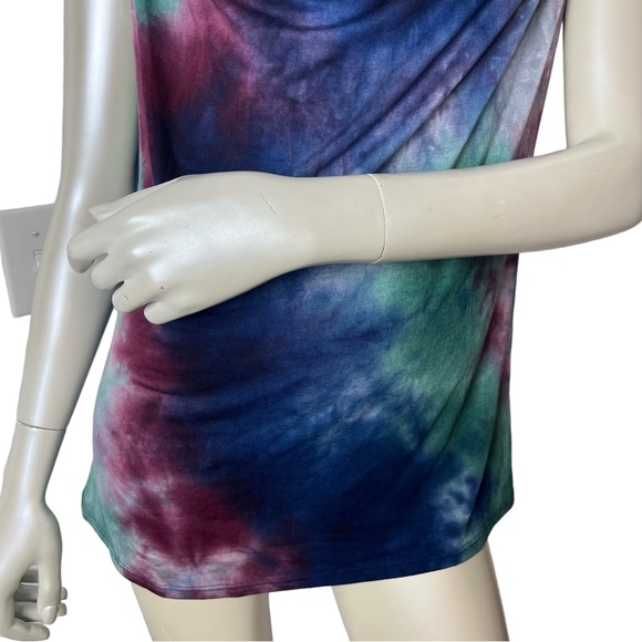 NWOT Amore All F. Y. brand Blue Tie Dye Tan Top. - Picture 3 of 8
